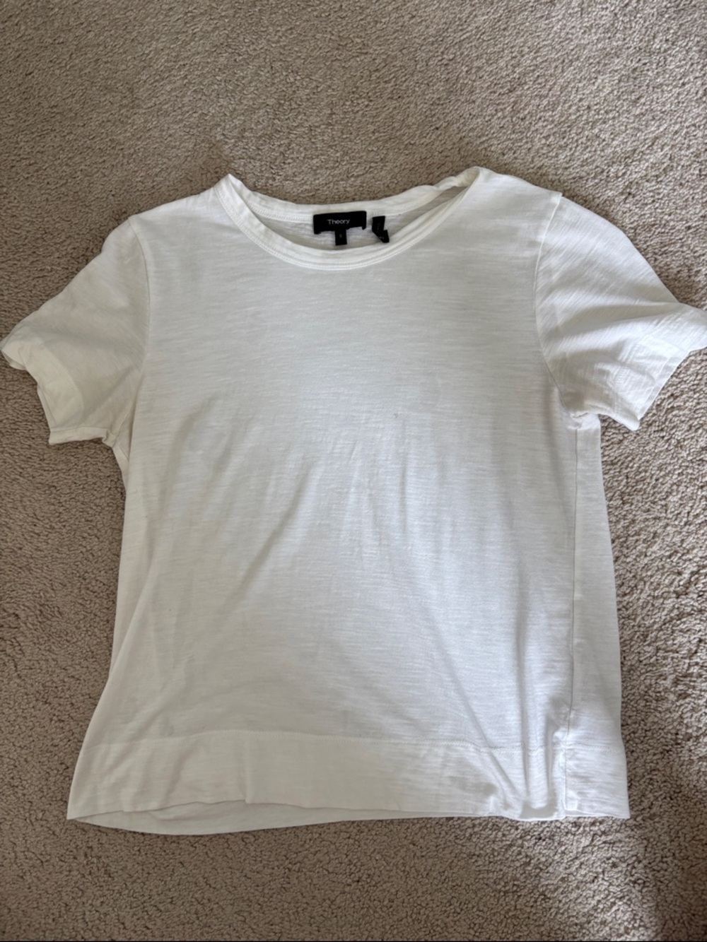 Theory White Short-Sleeve Crewneck Tee